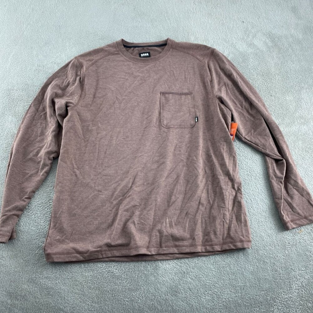 Bass Outdoor XXL Long Sleeve Utility Tee Rum Raisin Blend NWT 4880